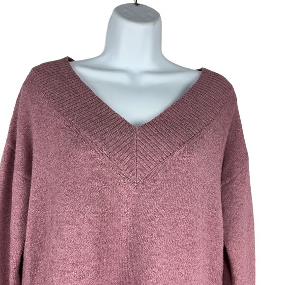 A.N.A. A New Approach Women's V-Neck Pullover Knit Sweater Size M Purple - Picture 3 of 6